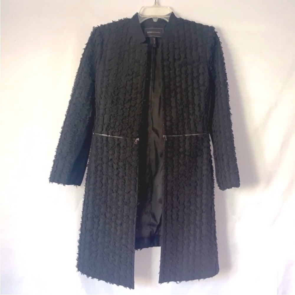 BCBG MAXAZRIA Arelia Zippered Waist Kiss Front Coat Black XXS. NEW WITH TAGS!🤍